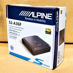Alpine Power Amplifier S-Series 720 Watts 4-Channel Speaker System Amp S2-A36F 🚨 Payment Options Available 🚨 No Credit Needed 🚨 