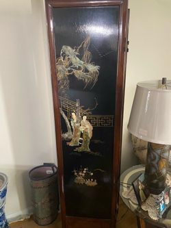 Old Japanese Screen inlaid mother of pearl