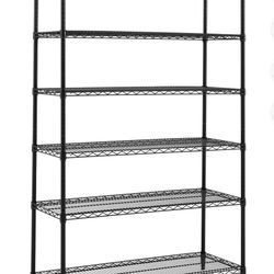 Hyper Tough Black Wire Shelf 6-Tier 72"H x 47.7"W x 18"D, 3600lbs Total Capacity