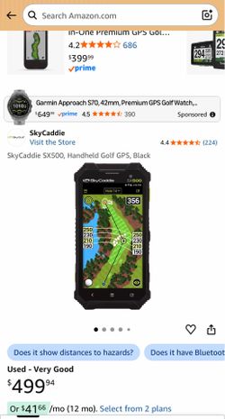SkyCaddie SX500, Handheld Golf GPS, Black