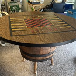 Vintage Whiskey Barrel Game Table