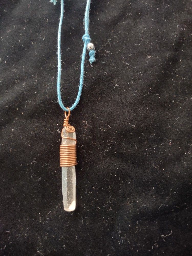 Crystal Pendant With Up-cycled Copper Wire