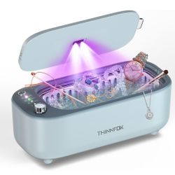 Ultrasonic Jewelry Cleaner, Jewelry Cleaning Machine Smart Variable Frequency 47KHz - 50KHz, Professional Sonic Cleaner with UV for Rings, Glasses, Wa