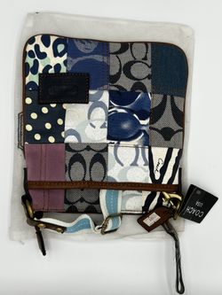 COACH Patchwork Shoulder Bag Crossbody Denim Blue Used 102010