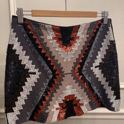 Zara Small Mini Sequins Skirt