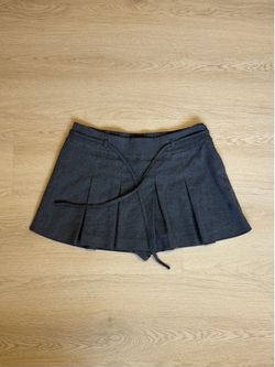 Hollister Dark Grey Pleated Mini Skort