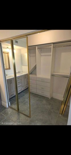 2 Gold Folded Mirror Closet Doors 72 Wzx80 H