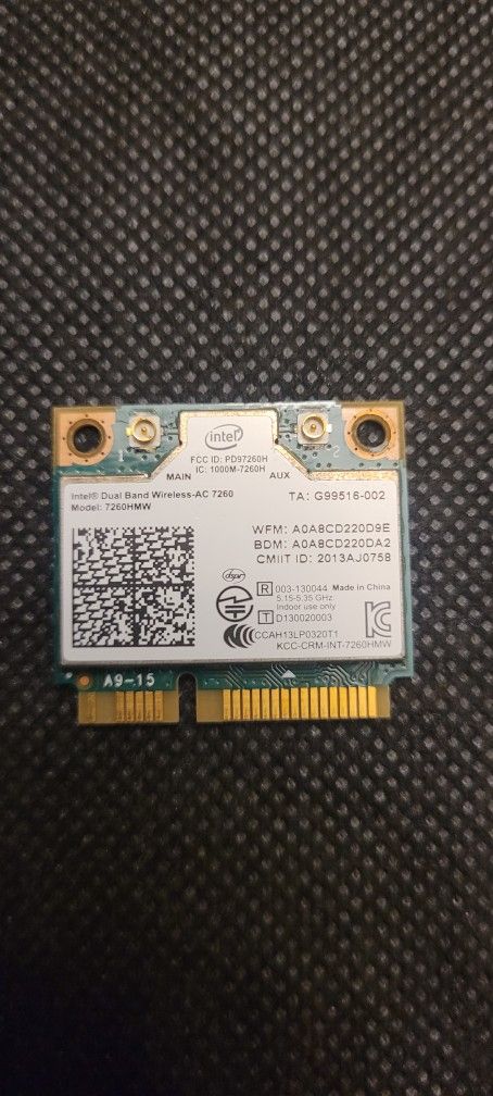 WiFi 802.11ac/Bluetooth 4.0 NIC Card PCI, CISP, FIPS, FISMA