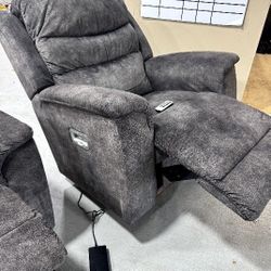 Premium Gray Soft Power Recliner 