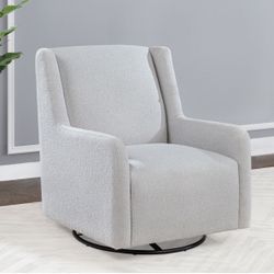 Upholstered Swivel Glider Chair Available In Grey & Beige 
