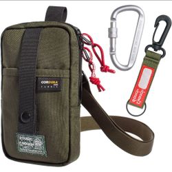 Rough Enough Man Purse Crossbody Phone Pouch for Men 8"x4"x1", 1000D CORDURA, Water-Resistant, High-Vis Red Interior, Molle Loops, Removable Strap, fo