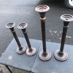 4 Brass Candle Holders 