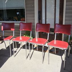 Vintage / retro red dinner chairs