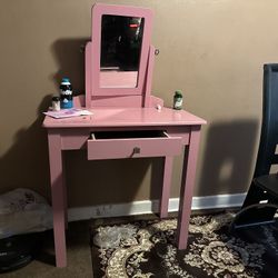 Pink Vanity/ Dresser/table