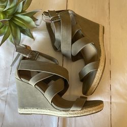BRASH • Strappy Espadrille Wedge Sandals (taupe)