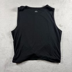 Alo Yoga Cover Tank Top Women’s L Black Sleeveless Twist Front Athleisure #10A