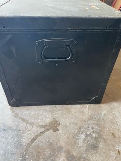 Military style transport,Large Black Metal Storage Trunk