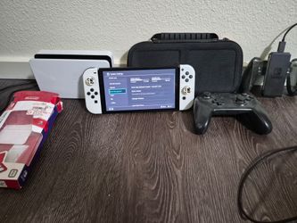 Nintendo Switch 1 OLED white model, with everything you need with it