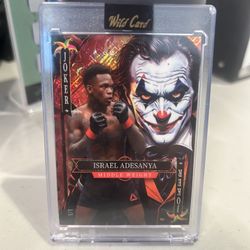 2025 Israel Adesanya Wild Card Jokers Wild Orange Cross Hatch 1/1🔥