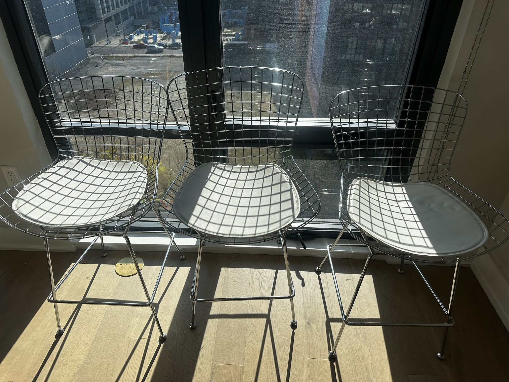 Mid century modern metal counter stools
