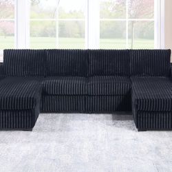 Brand New Super Plush Corduroy Sectional Set 