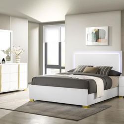 Marceline-Queen Bed 4 Piece Set - White
