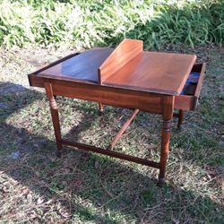 Antique Tomlinson Chair Mfg Partner Desk - Signed By Cabinet Maker