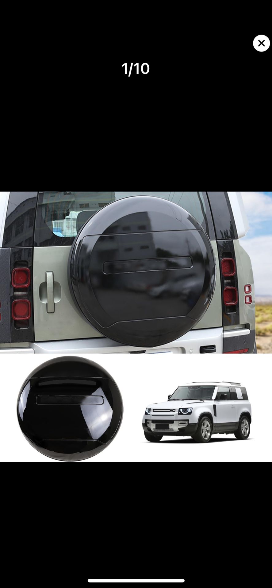 Spare Tire Cover Compatible with 2020-2025 Land Rover Defender 90 110 130 Spare Tyre Wheel Protector Glossy Black ABS Plastic Exterior Accessories