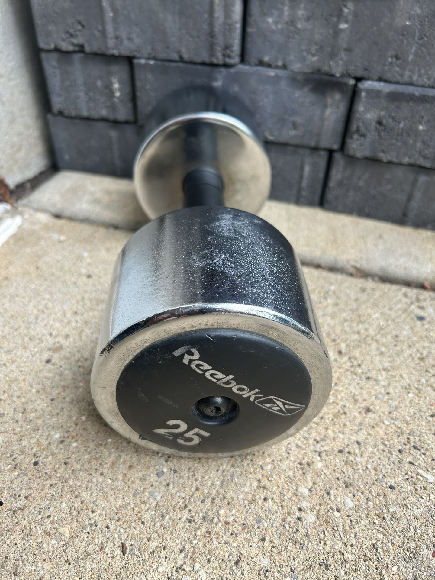 Vintage Reebok Soft Grip 25 Lb pound Chrome Dumbell Rare Weight 1 Dumbbell Only