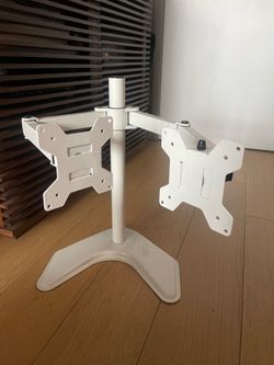 Dual monitor stand white