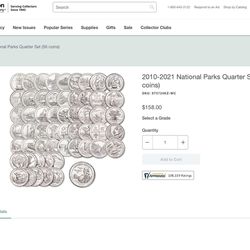 2010- 2021 National Park Quarters 56 Coins Complete Set Uncirculated