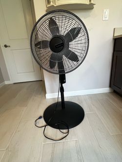 Standing fan with a remote
