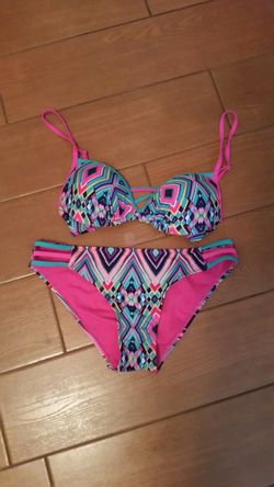 Coral Swimwear size Medium Strappy Neon Bikini
