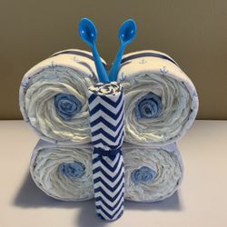 Butterfly Diaper Cake - Blue