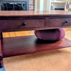 Coffee table two drawer and shelf