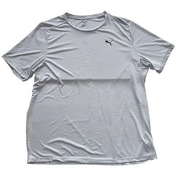 PUMA DRY FIT ATHLETIC T SHIRT MENS XXL GRAY RUNNING GYM ACTIVE