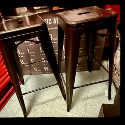 Set of Metal Bar Stools 