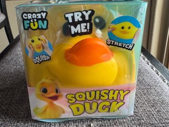 Crazy Fun Yellow/Orange Duck Squishy Tactile Squeeze & Stretch Toy, Age 6+
