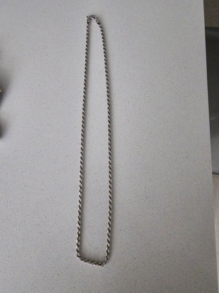 Silver 925 Rope 26 inch Chain/Necklace 