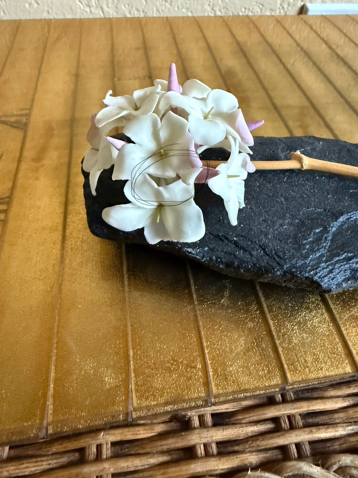 Porcelain Slate Madagascar Jasmine Figurine Flower