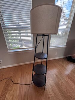 Floor Lamp with Storage Shelves