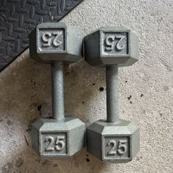 2-25lb Metal Dumbbells