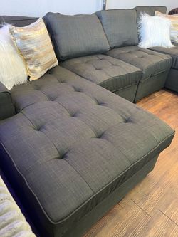 Black u shape sectional