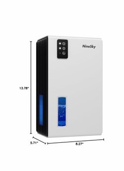NineSky White & Black Mini Dehumidifier with Blue Water Window