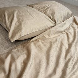 NEW WEST ELM DUVET COVER AND 2 SHAM COVERS 