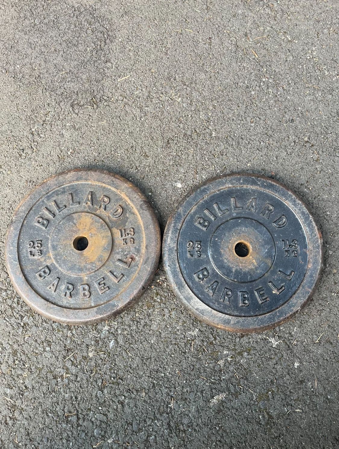 Two 25lb weights weight plates
