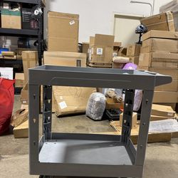 2 Shelf 33x16.5” Heavy Duty Plastic Utility Tool Cart