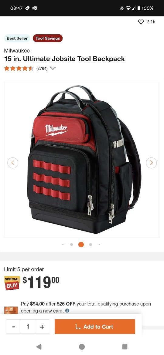 Milwaukee PACKOUT 15 In. Tool Backpack - Anderson Lumber Milwaukee 15 In Ultimate Jobsite Tool Backpack 
