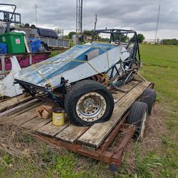 Dirt Track Race Car And Trailer 
