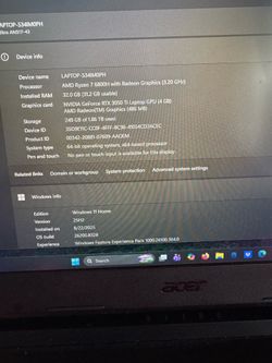 Acer nitro 5 Nvidia rtx 3050Ti